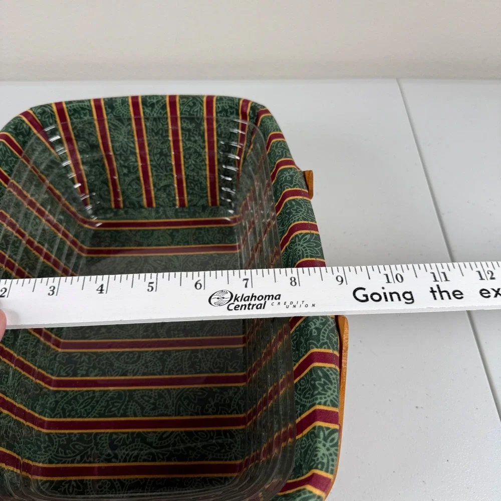 Longaberger 1996 Holiday Cheer Basket Christmas Collection Cloth & Plastic Liner
